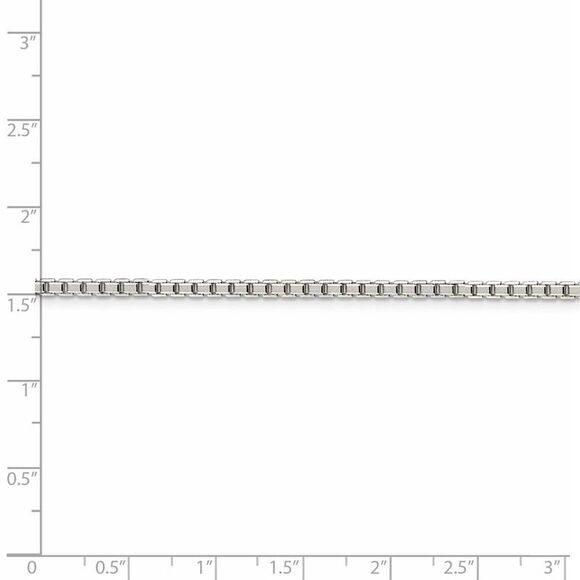 2.5mm Sterling Silver D/C Solid Octagonal Box Chain Necklace, 22 Inch - Picture 4 of 7